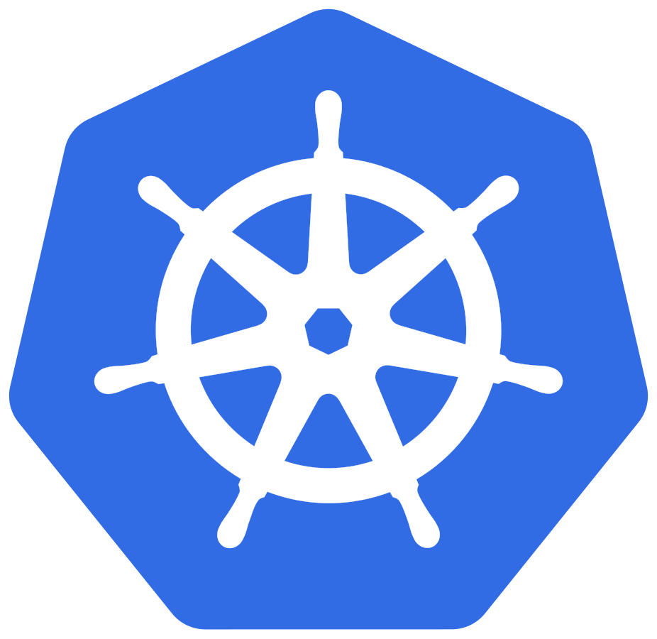 the logo of the kubernetes container orchestration software